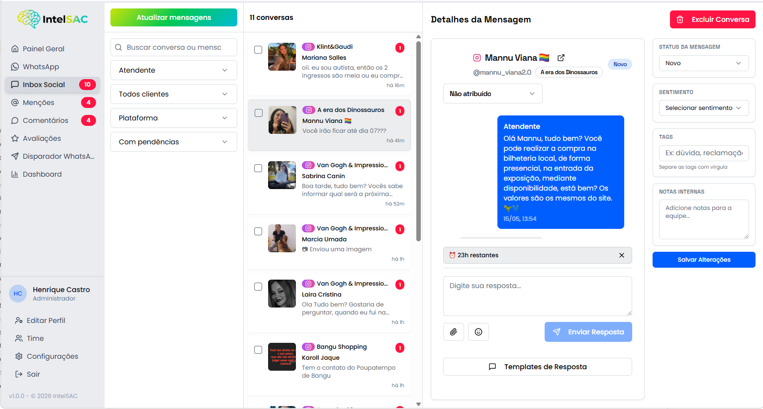 Inbox unificada